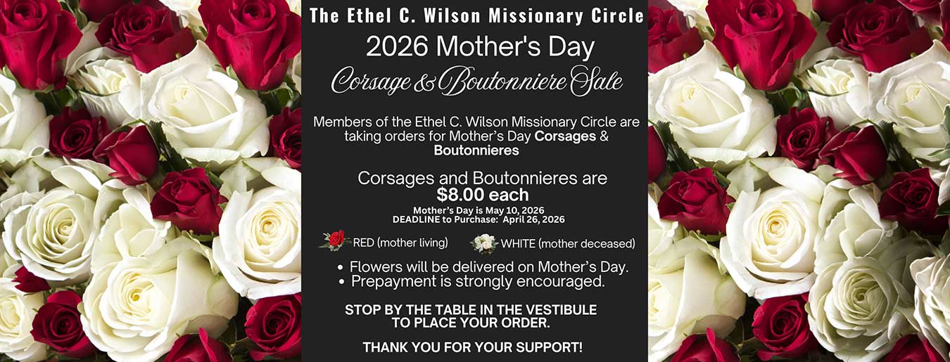 black banner with roses to advertise the Mother