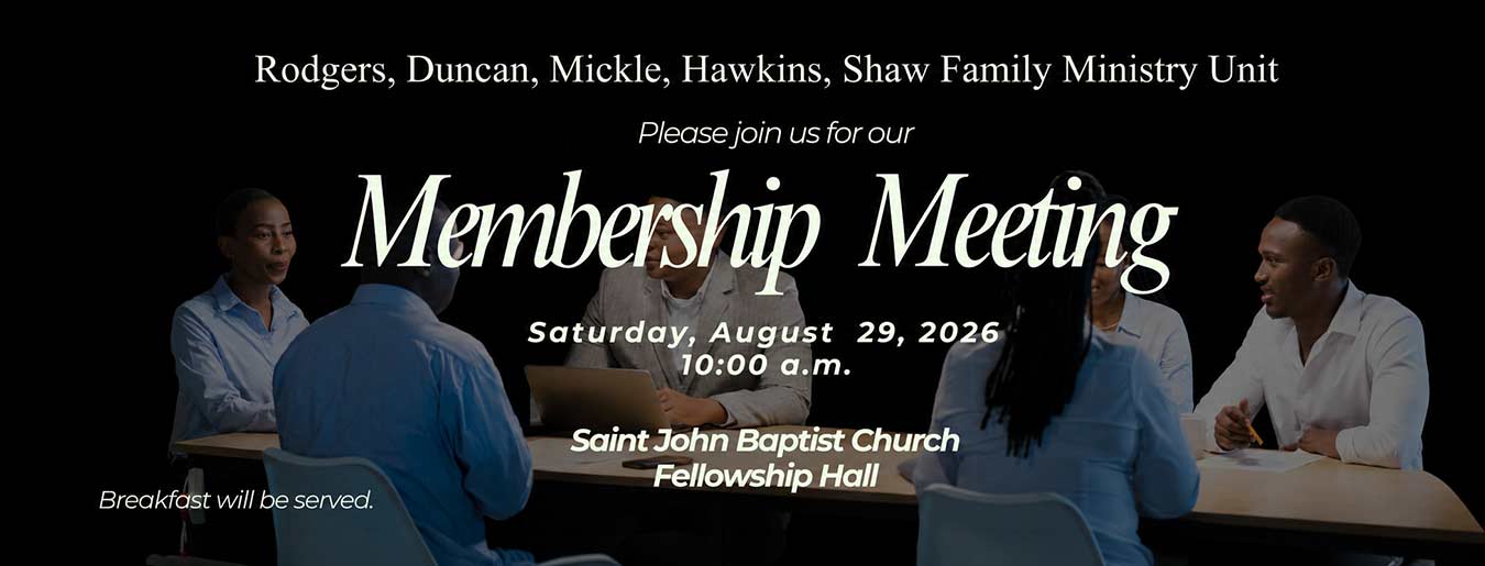 Membership Meetiing banner for august 29th with a group of people talking