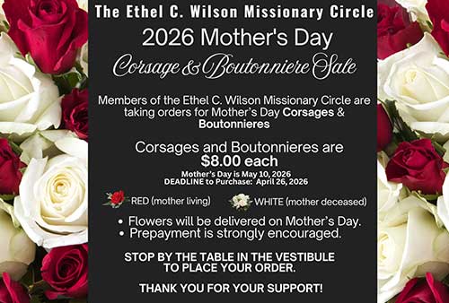 black banner with roses to advertise the Mother