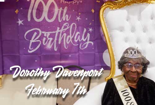 happy birthday graphic with a picture of Dorothy Davenport